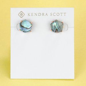 New Kendra Scott Ellms Rose Gold Abalone Studs